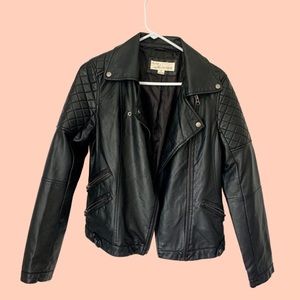vintage black leather jacket